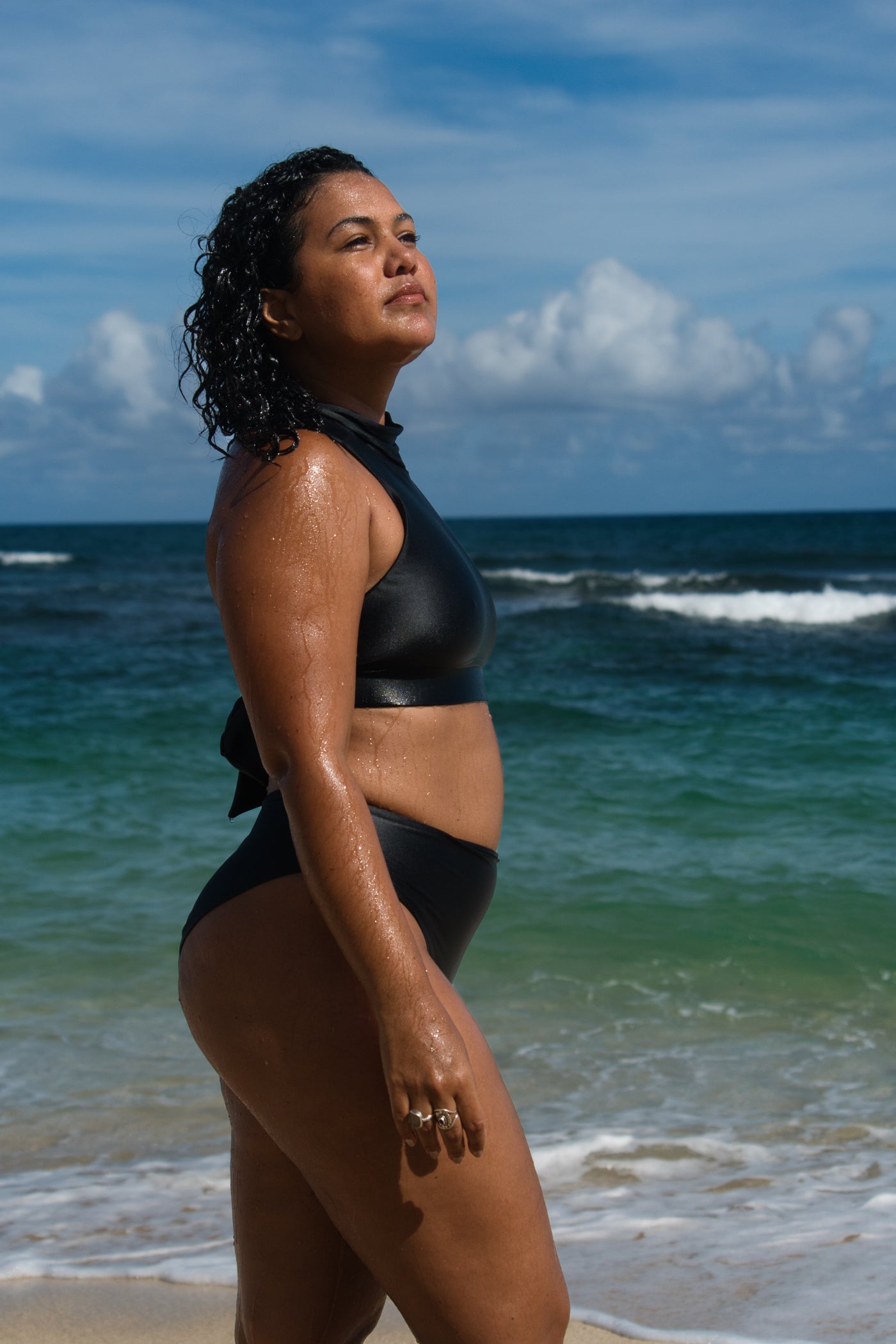 MID-RISE SWIM BOTTOM in Black