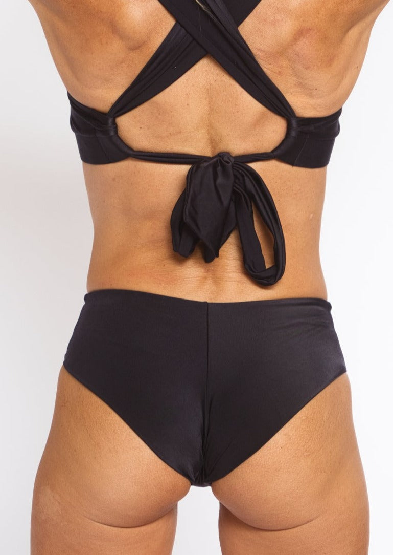 MID-RISE SWIM BOTTOM in Black
