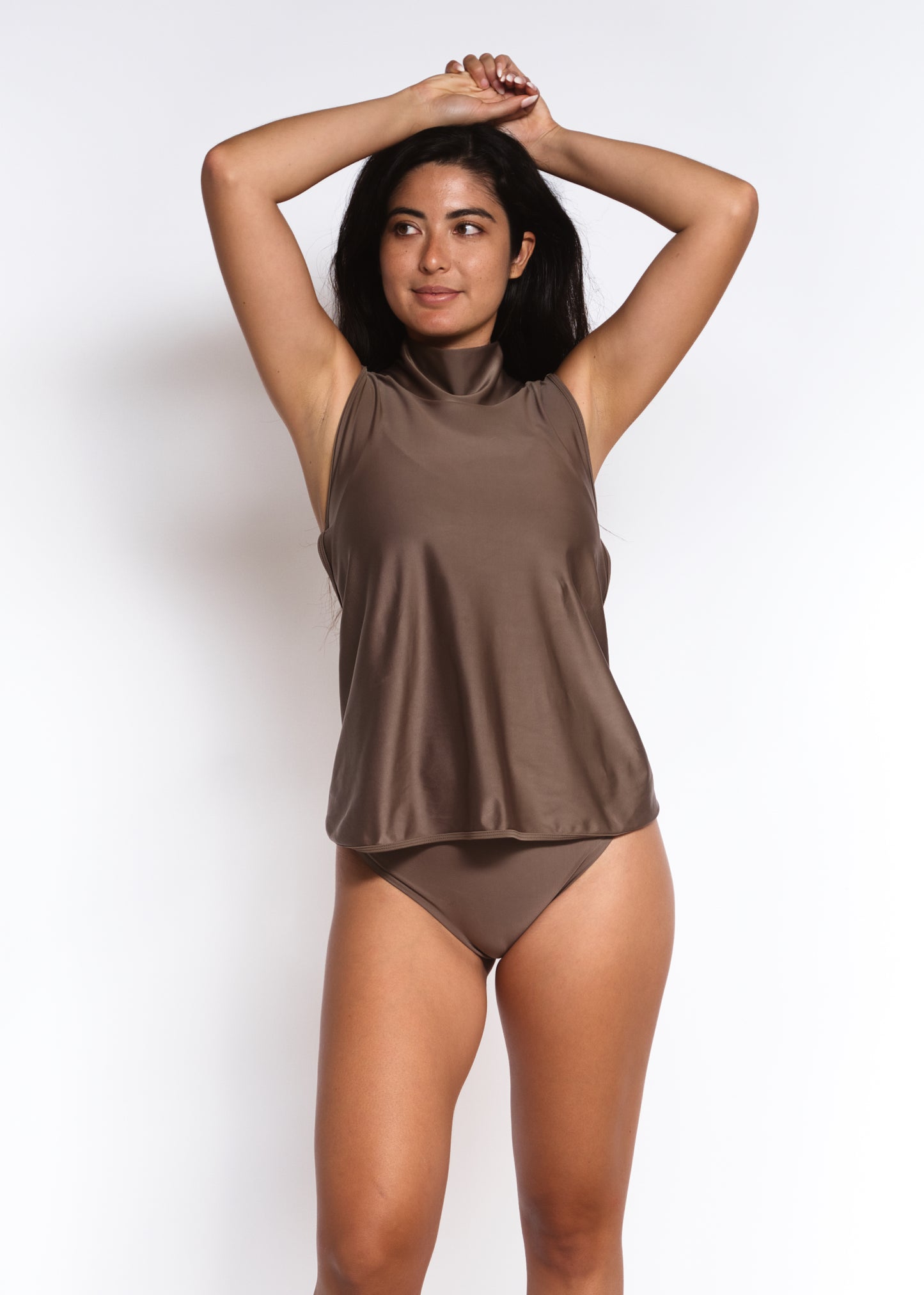 TANKINI SWIM TOP in Oyster