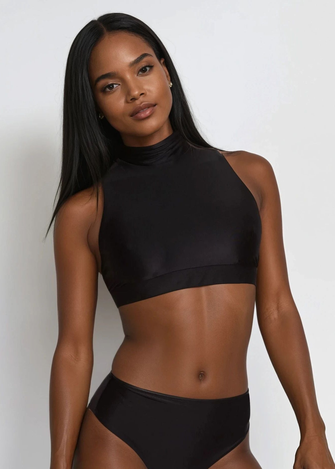 CATHERINE THE GREAT SWIM TOP in Black