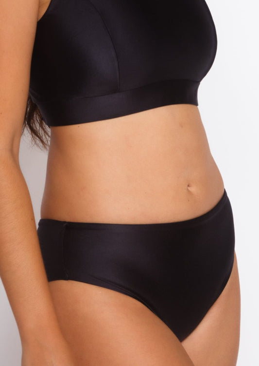 MID-RISE SWIM BOTTOM in Black